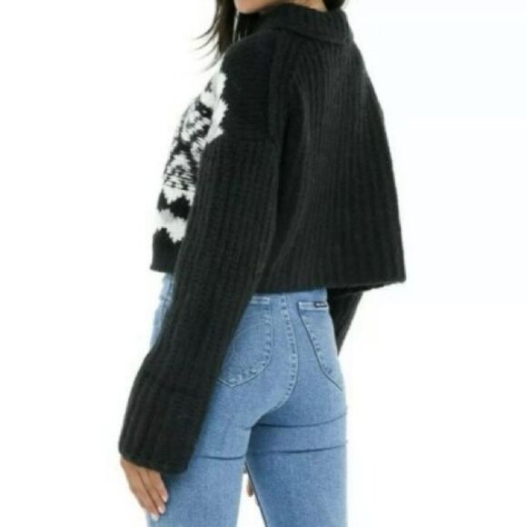 Free People Oversized Wool and Alpaca Fair Isle Turtleneck Sweater - Picture 6 of 13